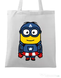 Sacosa din panza Captain minion Alb