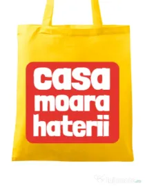 Sacosa din panza Casa moara haterii Galben
