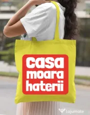 Sacosa din panza Casa moara haterii Galben