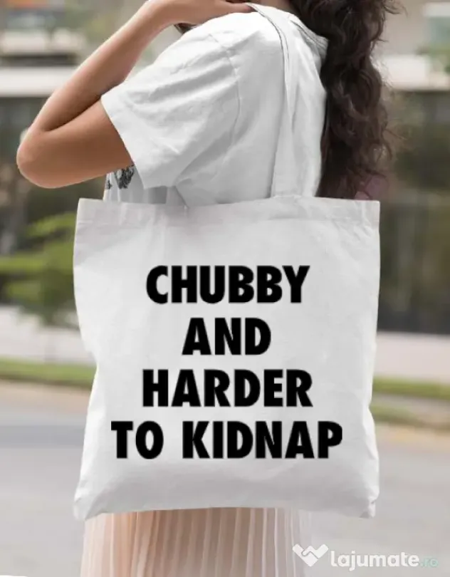 Sacosa din panza Chubby Alb