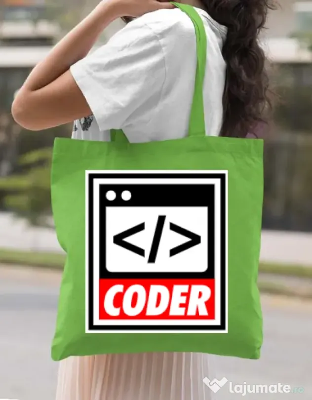 Sacosa din panza Coder Verde mar