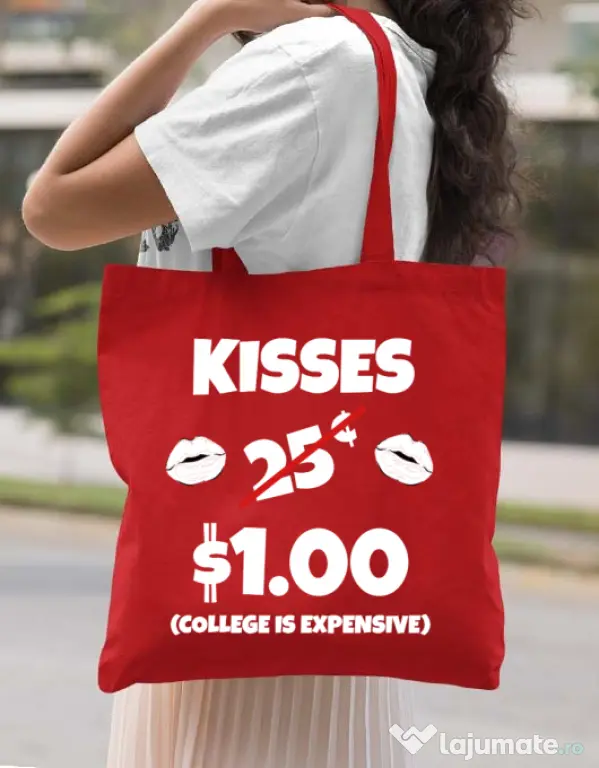 Sacosa din panza College is expensive Rosu