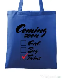 Sacosa din panza Coming soon 2 Albastru regal