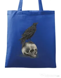 Sacosa din panza Crow skull Albastru regal