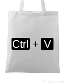 Sacosa din panza Ctrl Paste Alb