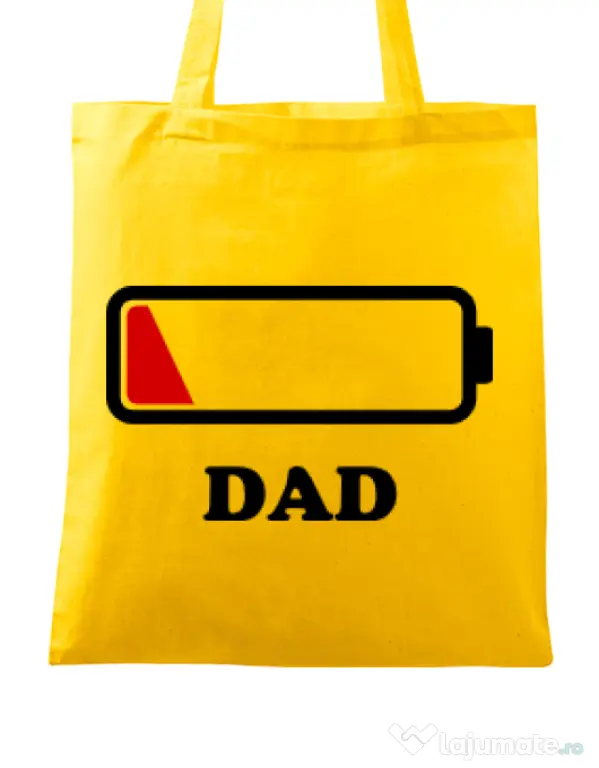 Sacosa din panza Dad battery Galben