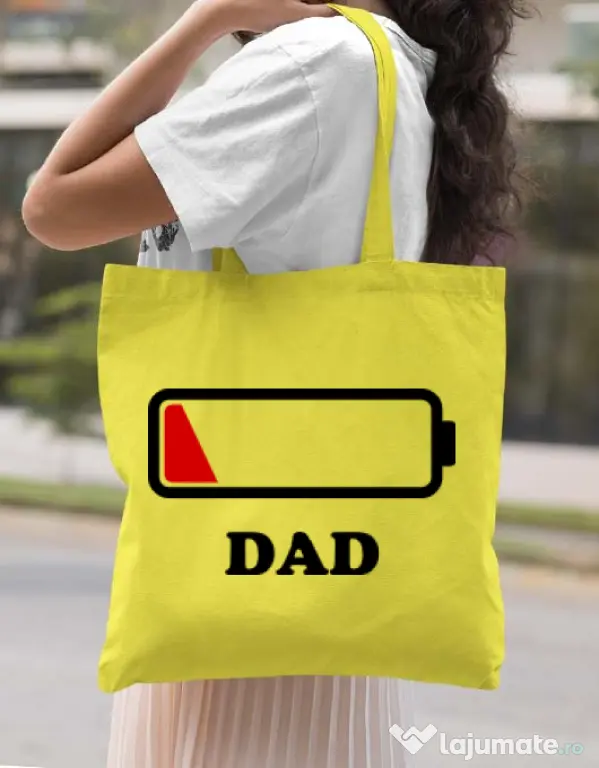 Sacosa din panza Dad battery Galben