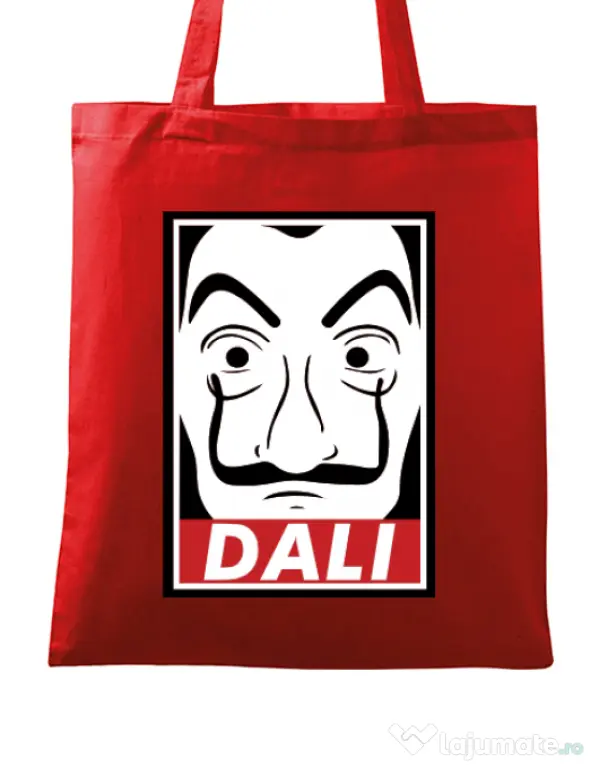 Sacosa din panza Dali mask Rosu