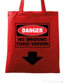 Sacosa din panza Danger No Smoking Rosu
