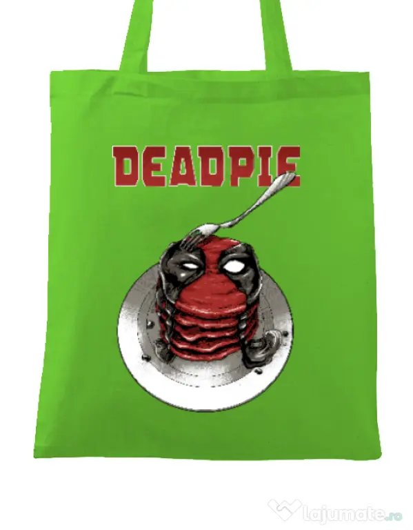 Sacosa din panza Deadpie Verde mar