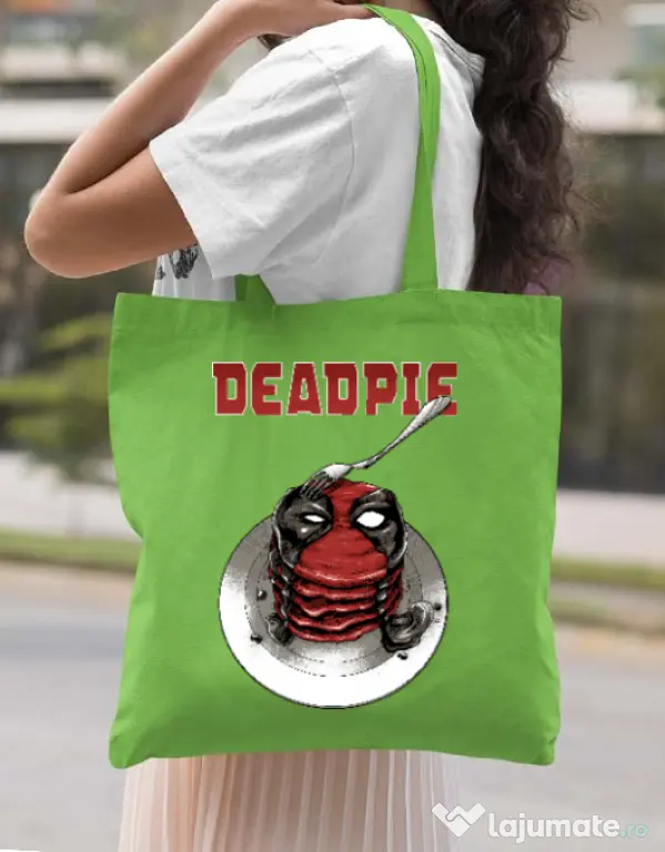 Sacosa din panza Deadpie Verde mar