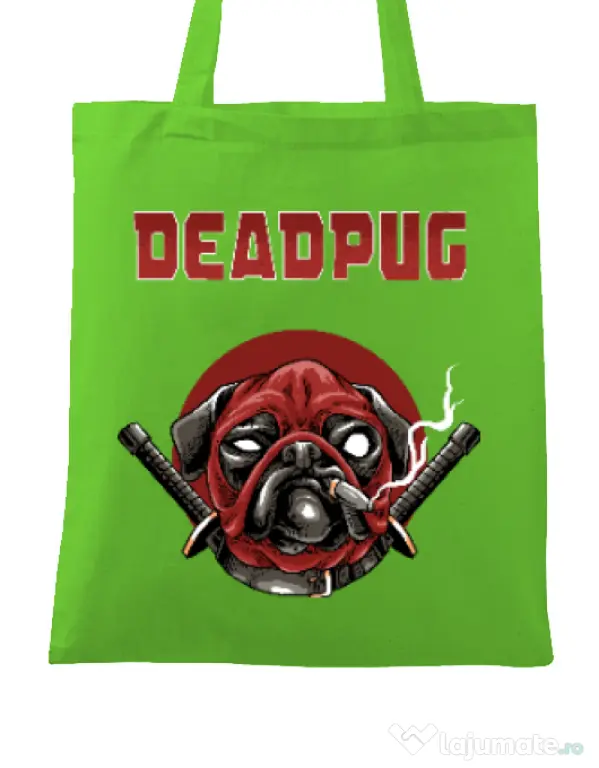 Sacosa din panza Deadpug Verde mar