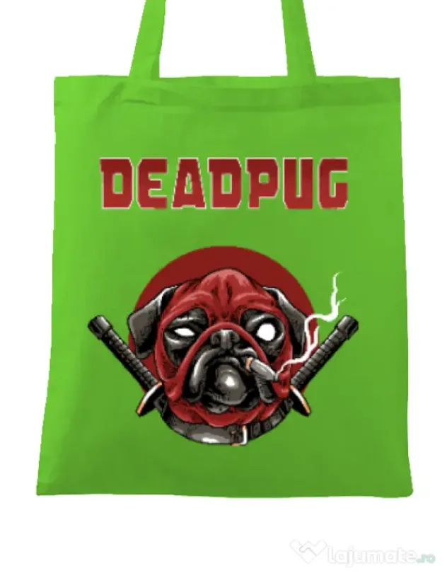 Sacosa din panza Deadpug Verde mar