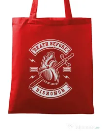 Sacosa din panza Death Before Dishonor Rosu