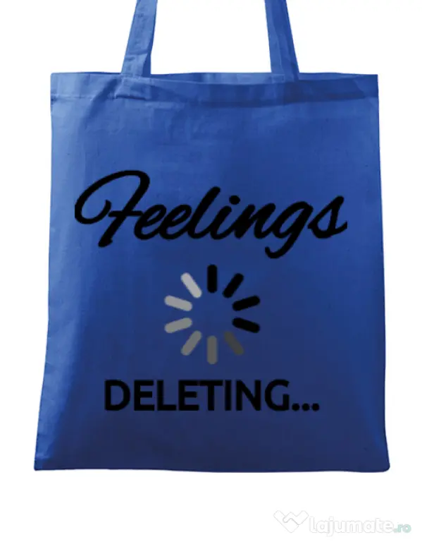 Sacosa din panza Deleting feelings Albastru regal