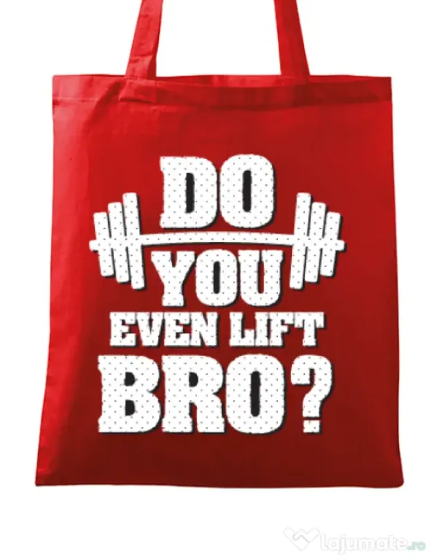 Sacosa din panza Do you even lift Rosu