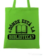 Sacosa din panza Donde esta la biblioteca Verde mar