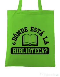 Sacosa din panza Donde esta la biblioteca Verde mar