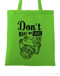 Sacosa din panza Dont make me shoot you Verde mar