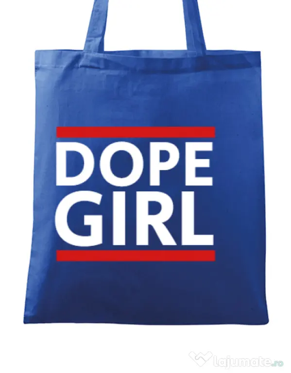 Sacosa din panza Dope girl Albastru regal