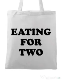 Sacosa din panza Eating for two Alb