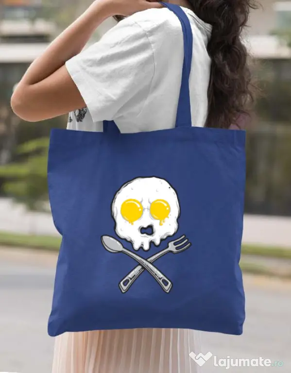 Sacosa din panza Eggskull Albastru regal