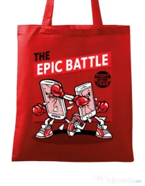 Sacosa din panza Epic battle Rosu