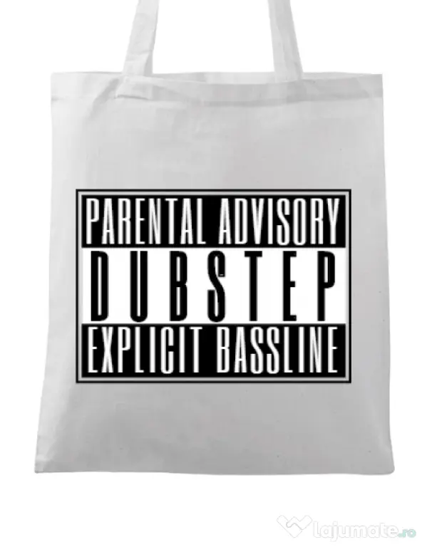 Sacosa din panza Explicit bassline Alb