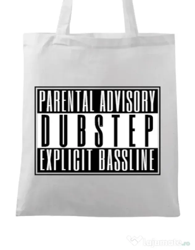 Sacosa din panza Explicit bassline Alb