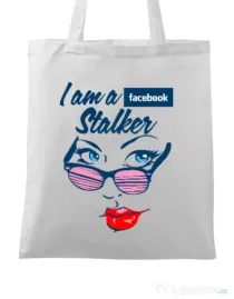 Sacosa din panza Facebook stalker Alb
