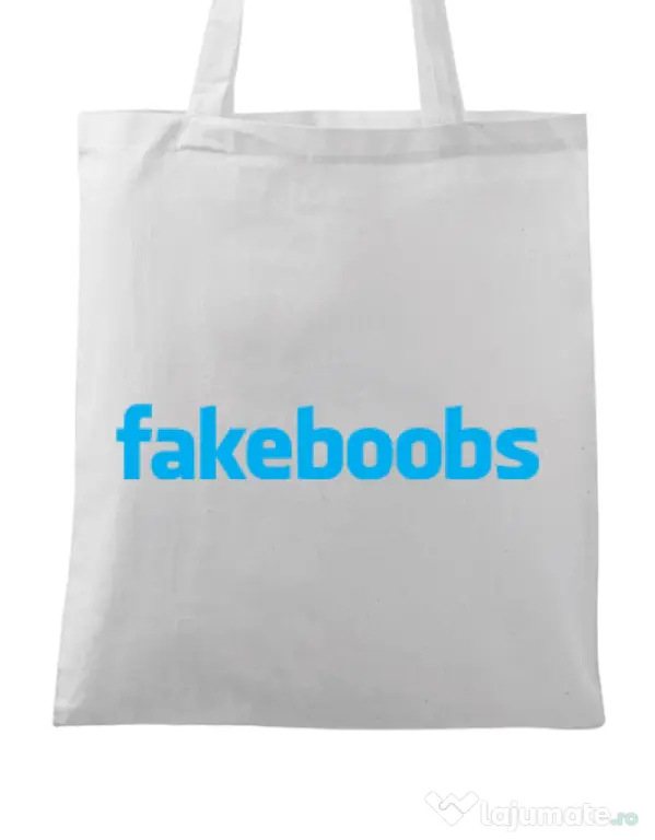 Sacosa din panza Fakeboobs Alb