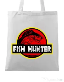 Sacosa din panza Fish hunter Alb