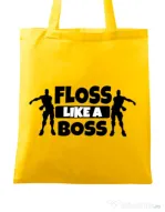 Sacosa din panza Floss like a boss Galben