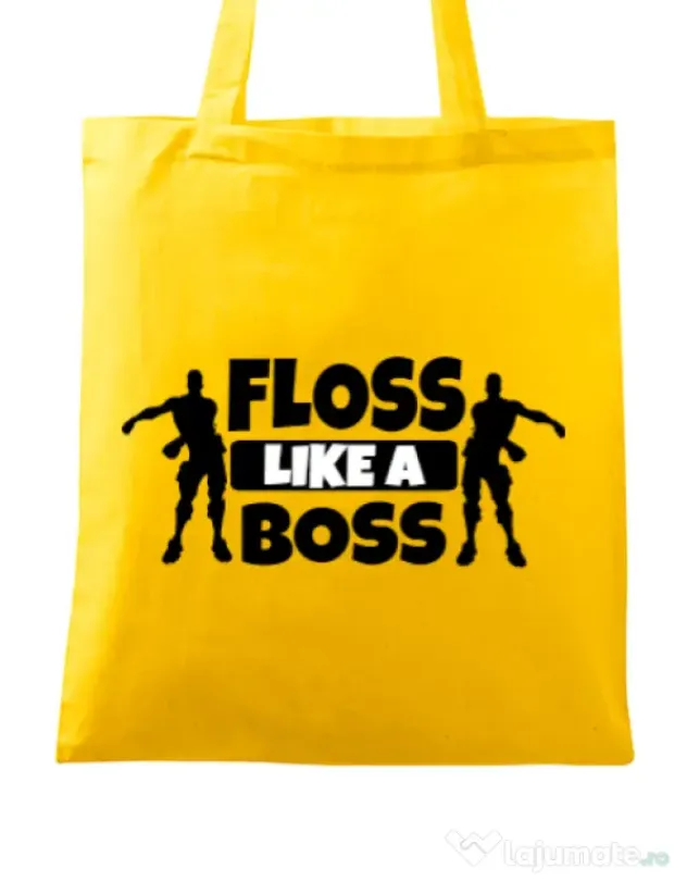 Sacosa din panza Floss like a boss Galben