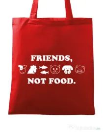 Sacosa din panza Friends not food Rosu