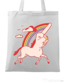 Sacosa din panza FUnicorn Alb