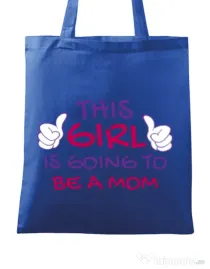 Sacosa din panza Future Mom Albastru regal