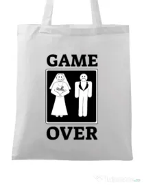 Sacosa din panza Game over Alb