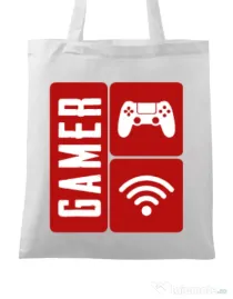Sacosa din panza Gamer Alb