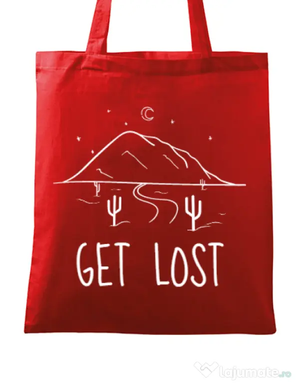Sacosa din panza Get lost Rosu