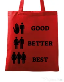 Sacosa din panza Good better best Rosu
