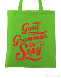Sacosa din panza Good grammar Verde mar