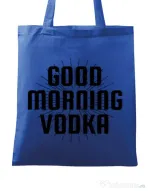 Sacosa din panza Good morning vodka Albastru regal