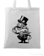 Sacosa din panza Gramophone head Alb