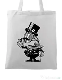 Sacosa din panza Gramophone head Alb