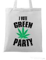 Sacosa din panza Green party Alb