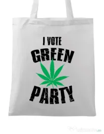 Sacosa din panza Green party Alb