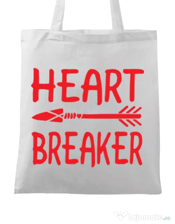 Sacosa din panza Heart breaker Alb