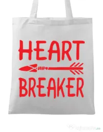 Sacosa din panza Heart breaker Alb