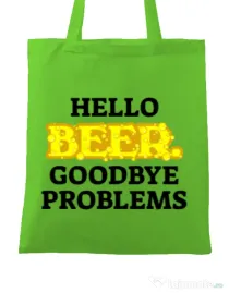 Sacosa din panza Hello beer Verde mar